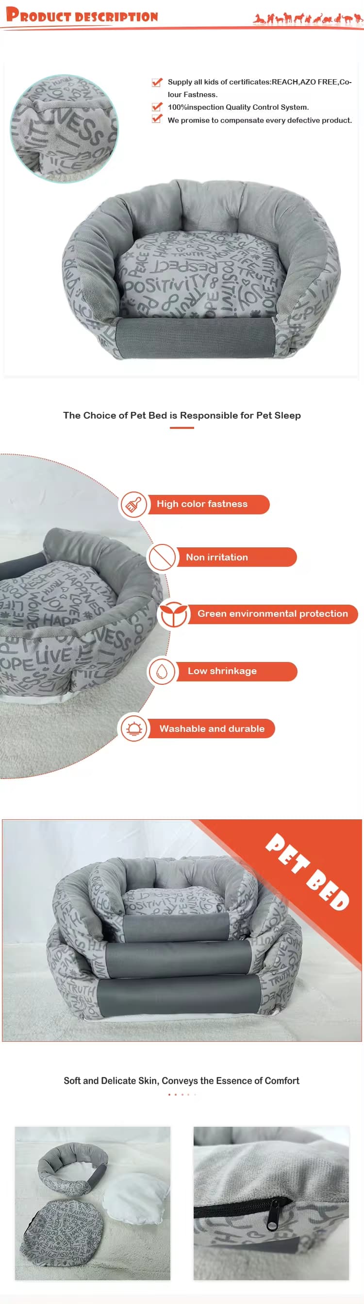 Modern Private Label Pet Dog Sleeping Bed