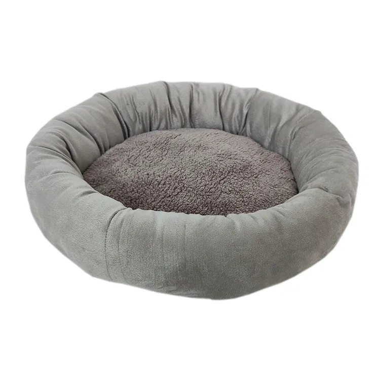 Grey Round Pet Bed